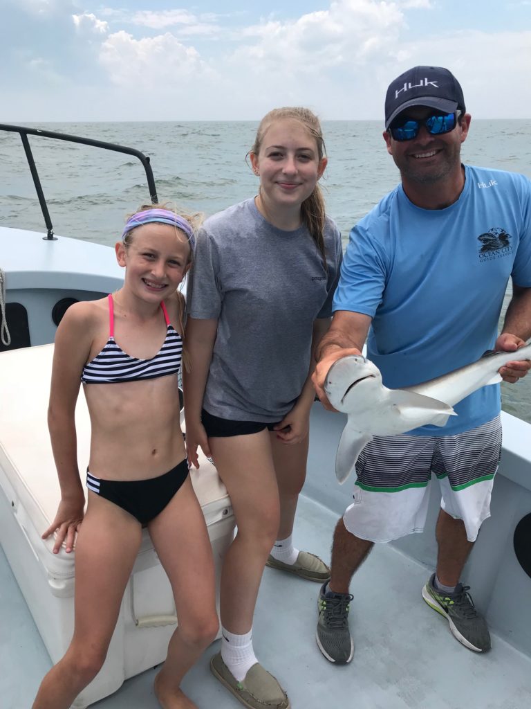 kids shark fishing